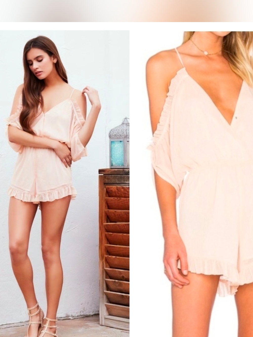 Lovers + Friends Malia Peach Romper | Small